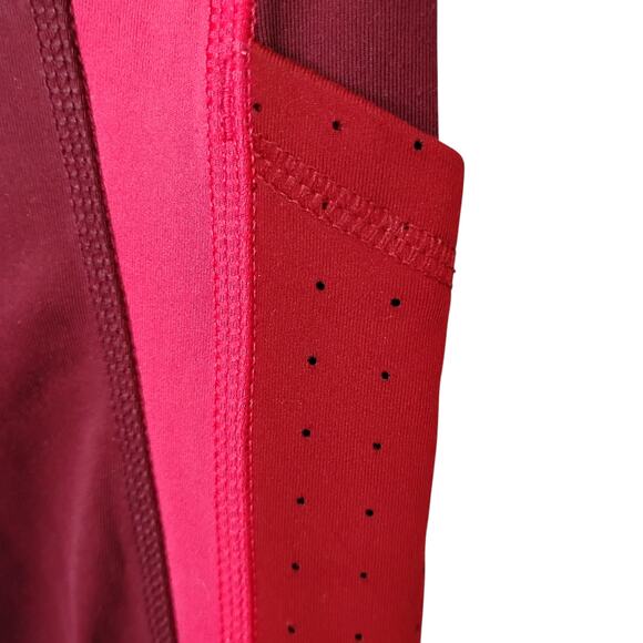 Champion C9 Cropped Capri Leggings Size Large Burgundy and Pink Color Block - Picture 5 of 8